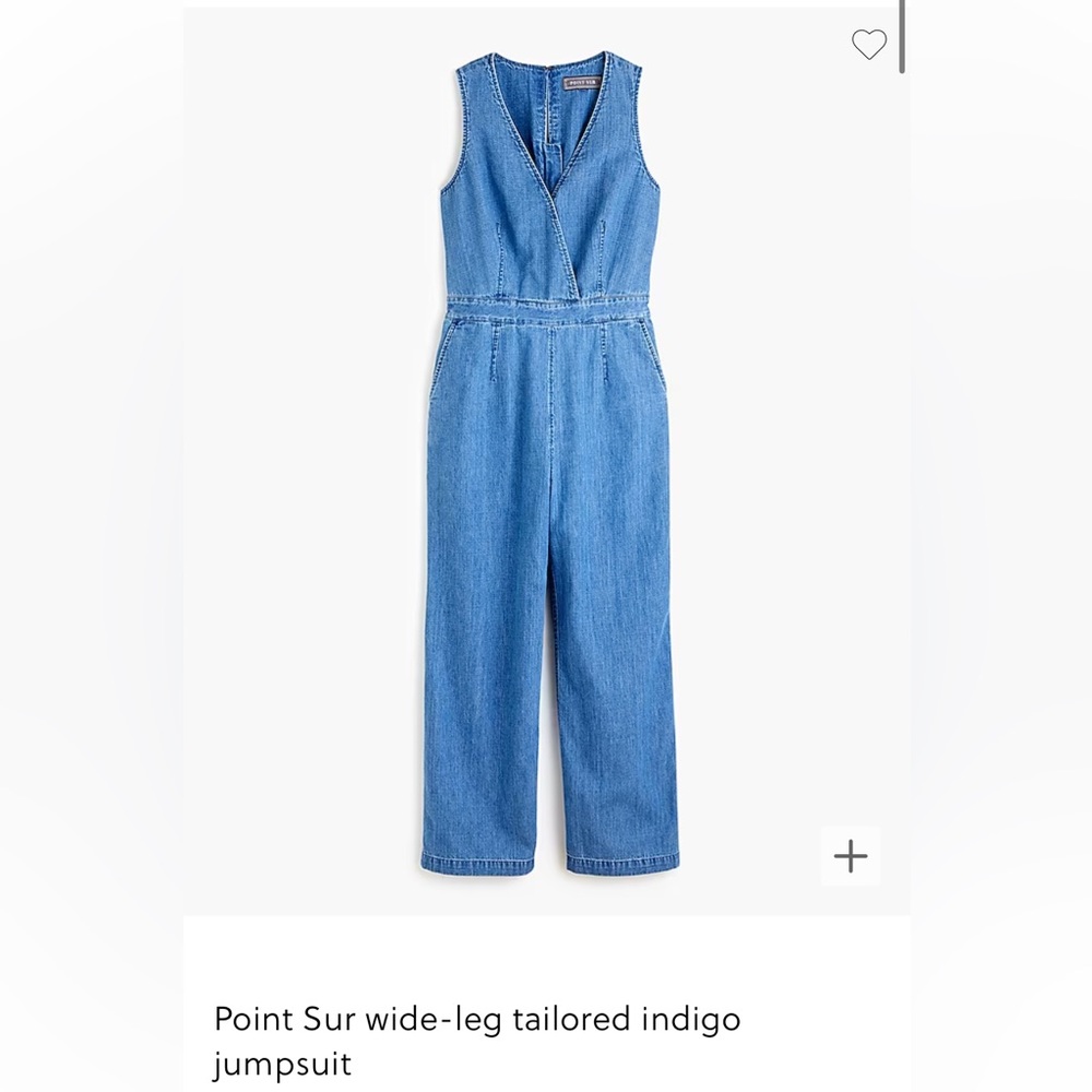 J Crew Point Sur wide-leg tailored indigo jumpsuit 00P